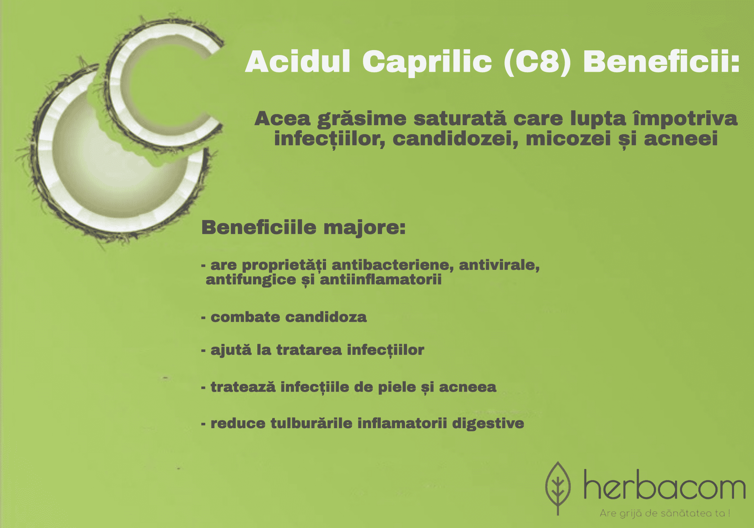 Acid Caprilic, 600 mg, 60 capsule - Swanson Beneficii majore ale acidului caprilic
