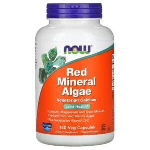  Alge Minerale Rosii, Red Mineral Algae (Pentru Osteoporoza), 180 capsule, Now Foods  