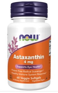 Astaxantina (Astaxanthin) 4 mg, 60 gelule – NOW