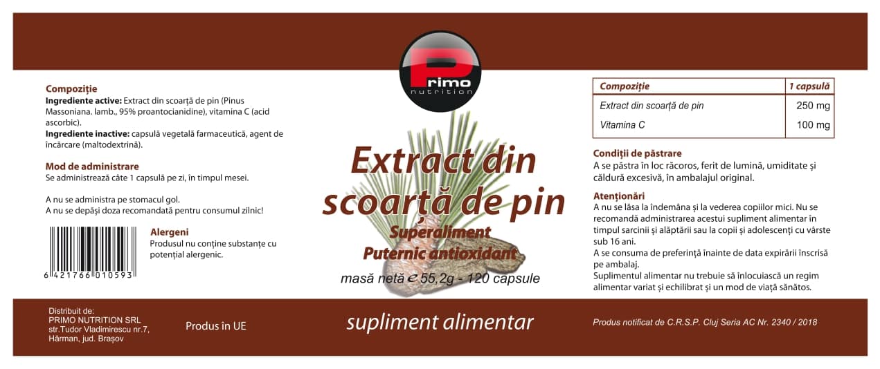 mistaken efficiency go shopping Extract Din Scoarta De Pin, 250 Mg, 120 Capsule - Primo Nutrition »  Herbacom.ro
