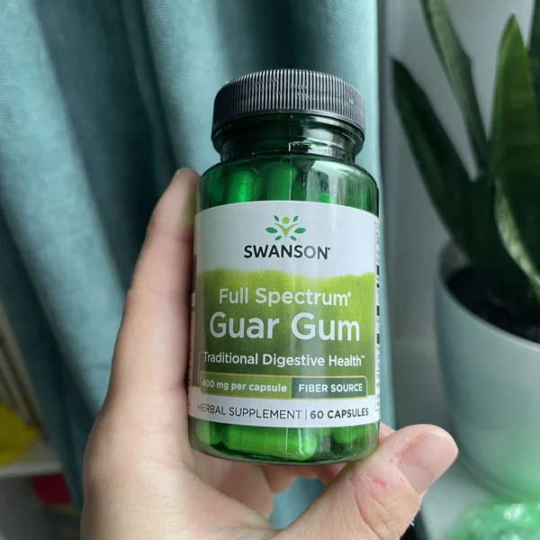 Guar Gum (Gumă de Guar), 400 mg, Swanson, 60 capsule prezentare
