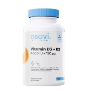 Vitamina D3 + K2 (4000 UI + 150 mcg), Osavi