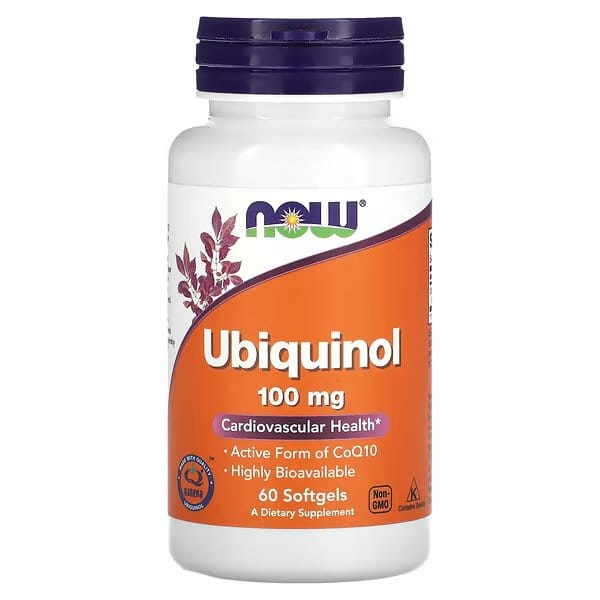 Ubiquinol 100 mg, 60 capsule moi Now Foods – Supliment antioxidant pentru sănătatea inimii și energia celulară.