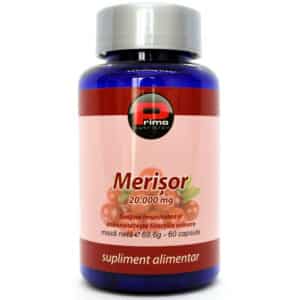 Merisor (Afin Rosu – Cranberry), extract 20:1, 1000 mg, 60 caps