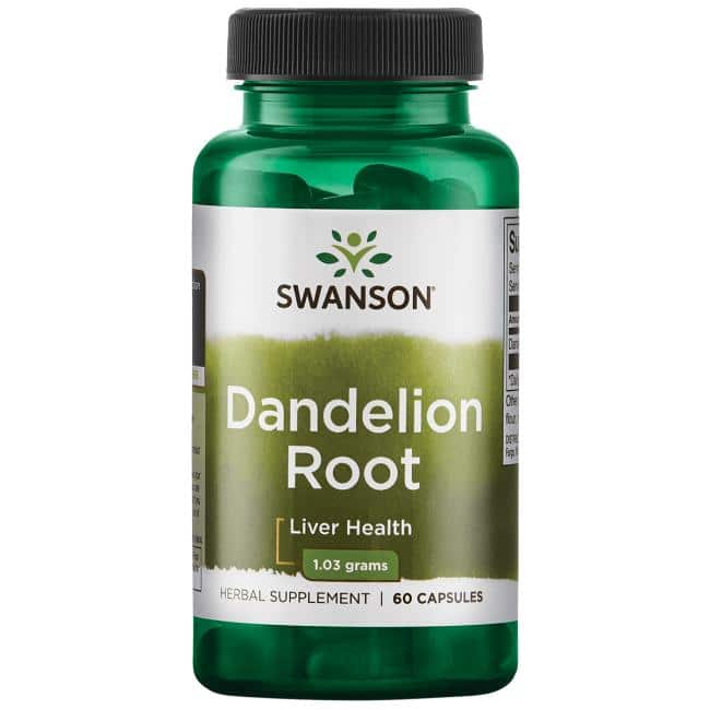 Radacina de papadie Dandelion root beneficii Swanson 515mg 60 capsule