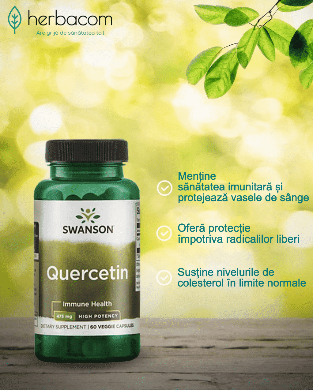 Quercetina (Quercetin), 475 mg, 60 capsule swanson imunitate