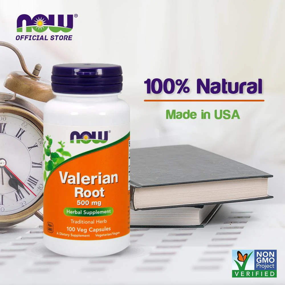 Valerian-Root Radacina Valeriana 500 mg 100 capsule now foods