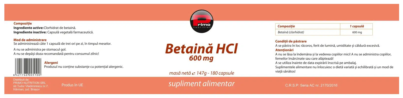 betaina hci betaina hidroclorica