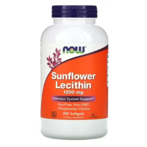 Lecitina de floarea soarelui (Sunflower Lecithin), 1200 mg, 100 gelule – Now Foods