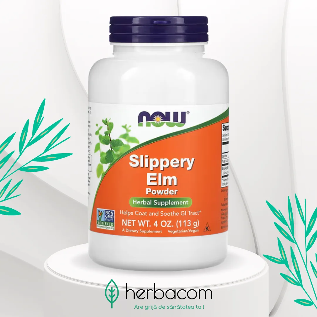 Pulbere Scoarta de Ulm Alunecos, 113 g, Now Foods 1 ulm alunecos suplimente alimentare herbacom