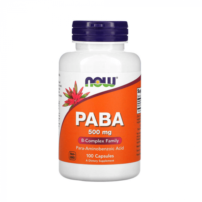 Paba PABA (Acid Para-Aminobenzoic, Vitamina 10), Now - Herbacom.ro