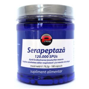 Serapeptaza Forte (Serrapeptase), 120000 UI, 180 capsule