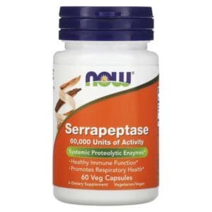 Serapeptaza (Serrapeptase), 60 000 UI, 60 capsule, Now Foods