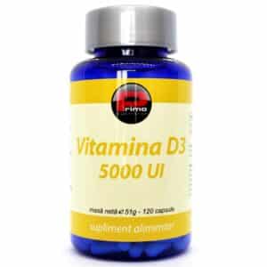 Vitamina D3, 5000 UI, 120 capsule – Primo Nutrition
